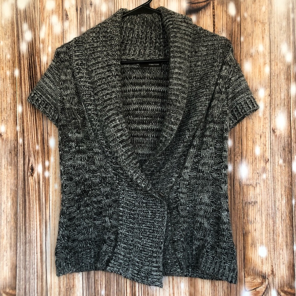 Maurices Gray Cap Sleeve Sweater